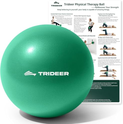 Trideer Exercise Ball for Rehabilitation with Guide, 9 Inch Pilates Ball