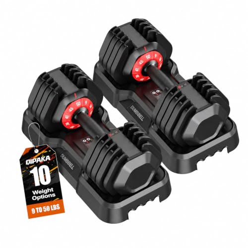 Adjustable Dumbbells Set, All in One Free Weights Dumbbells Set, 25/55/52.5lbs Weights Set with Anti-Slip Handle, 1 Sec Adjust Exercise & Fitness Equipment for Home Gym Strength Training