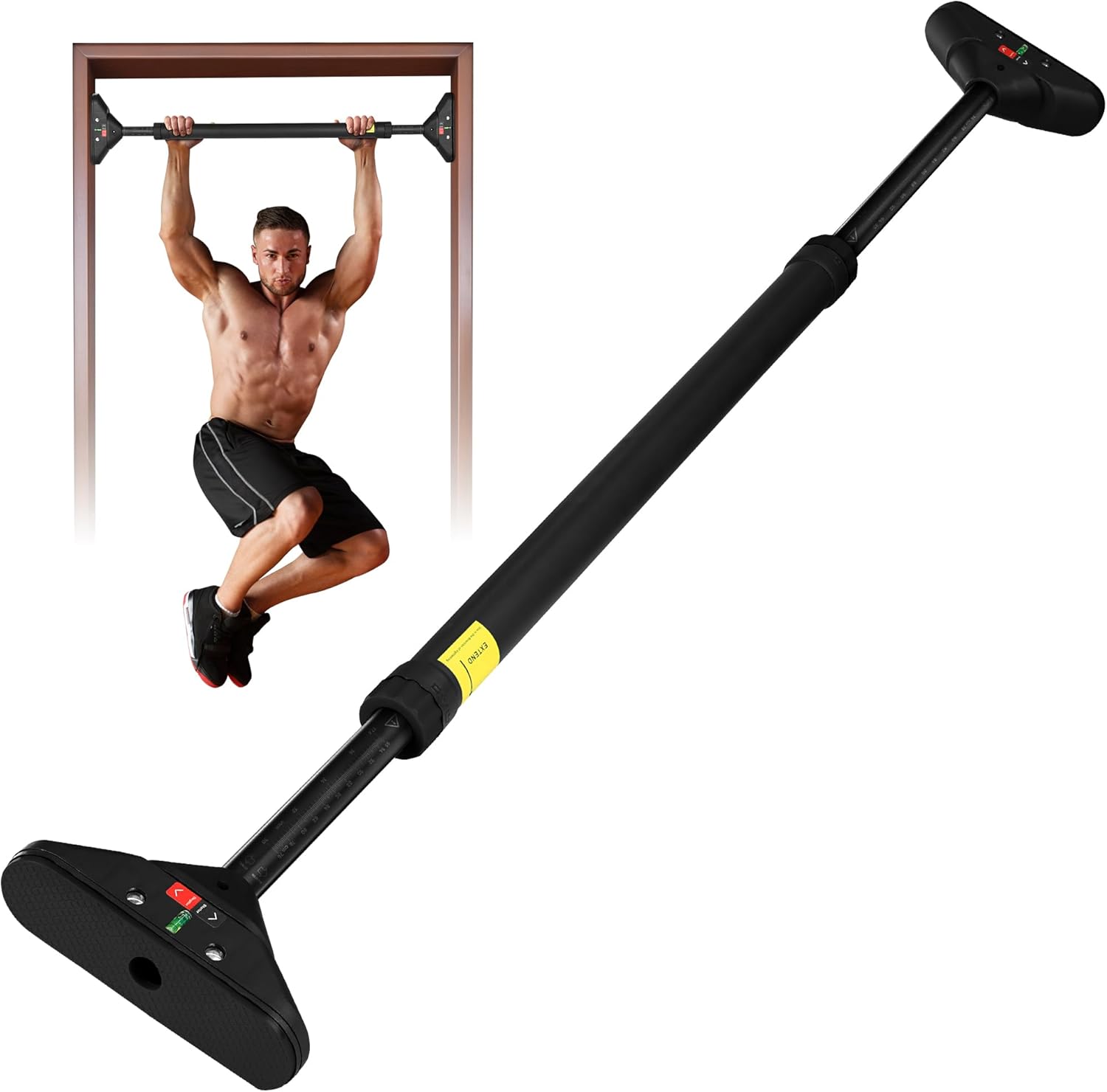 Yes4All Heavy Duty Wall Mounted Pull Up Bar, Over Door Pull Up Bar for Doorway, Multi Grip Chin Up Bar, Sturdy Strength Tr...