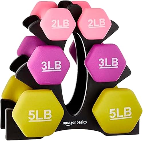 Amazon Basics Neoprene Dumbbell Hand Weights for Exercise and Muscle T — Our recommended configuration for best results