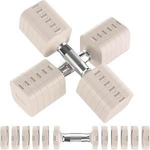 Hezeyferg 30.8LB Adjustable Dumbbell Set, Each Adjustable Weight Dumbbell with 6 Levels 4.