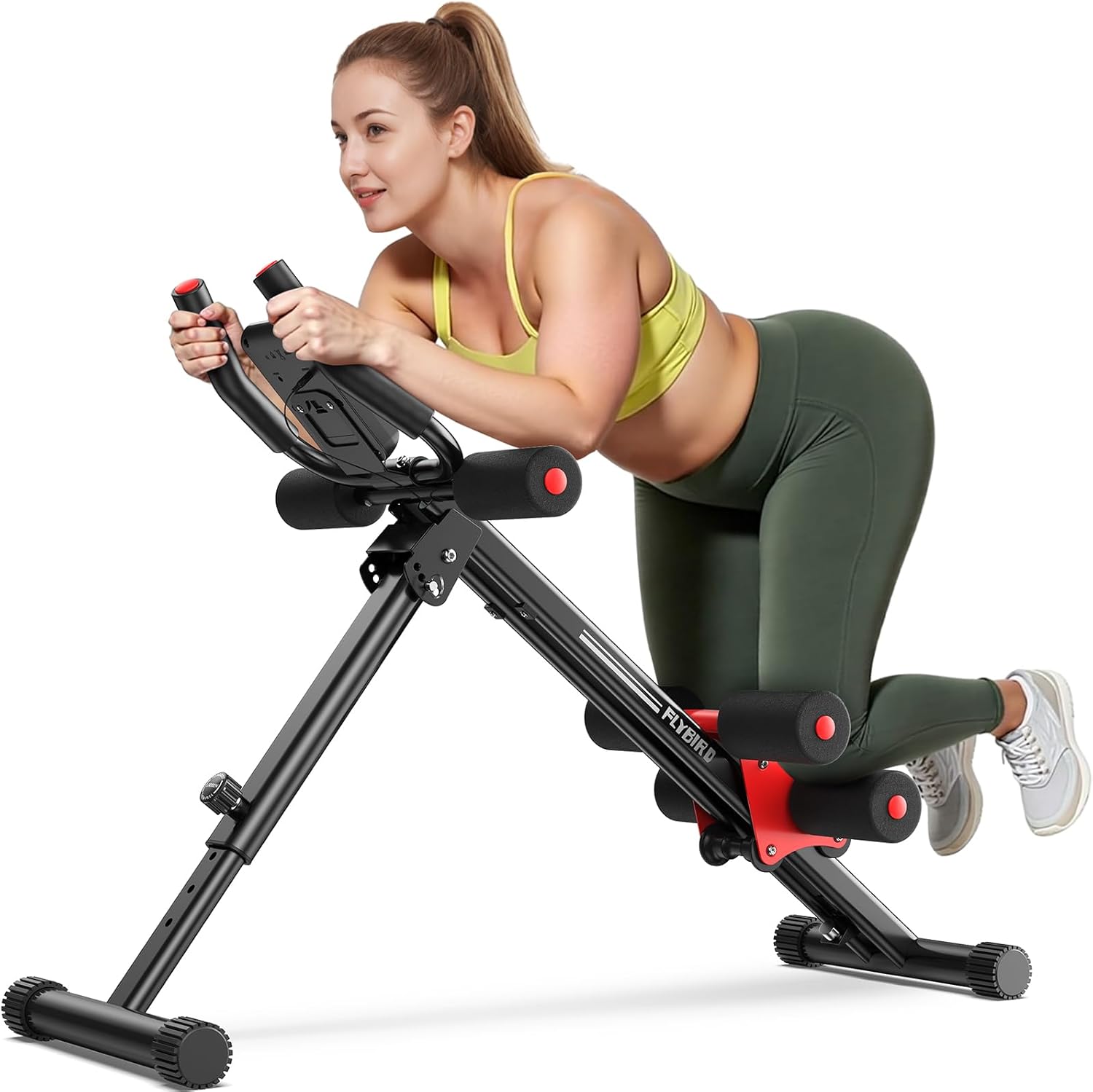 FLYBIRD AW1 Ab Workout Machine, Ab Crunch Machine Ab Workout Equipment Foldable for Home Gym, Bottom-Up Abdominal Trainer ...