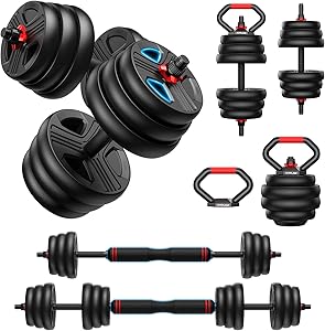 FITPLAM Adjustable dumbbell set,20/35/45/55/70/90lbs Free Weights set with upgraded nut, 5