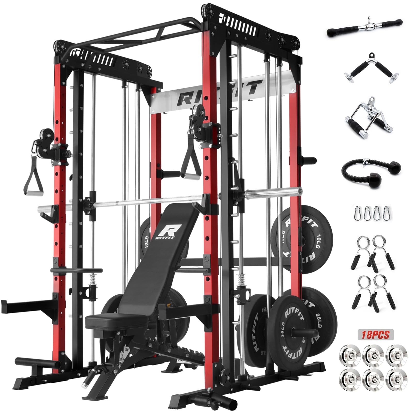 RitFit M1 Pro SmithMachine with Cable Crossover System, Multi-Function — Build quality and design details up close