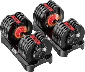 TYZDMY Adjustable Dumbbells Set of 2，Free Weights Dumbbells Set，Adjustable Dumbbell Set，52