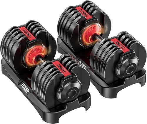 TYZDMY Adjustable Dumbbells Set of 2，Free Weights Dumbbells Set，Adjust — Our hands-on testing setup for quiet bowflex 552 rattle o