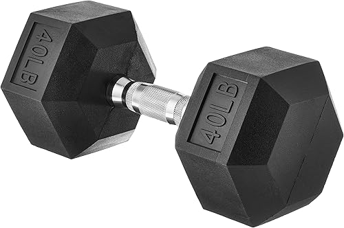 Amazon Basics Rubber Hex Dumbbell Hand Weight — Build quality and design details up close